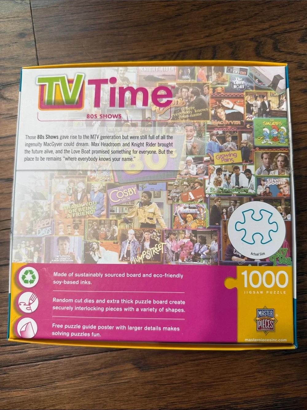 2 puzzles- TV Time 1980s 1000-Piece Jigsaw Puzzle. “Pizza & Pocket Change”